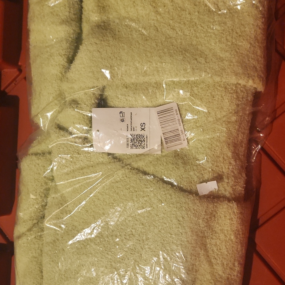 Forever21, Mint, Green, Long Women's Warm, Sherpa, Cardigansz Xs - Picture 2 of 3